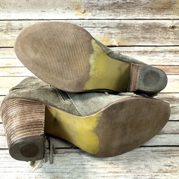 Steven by Steve Madden Womens Taupe Brown/Grey Suede Strappy Fringe Boots 9M - Picture 7 of 9